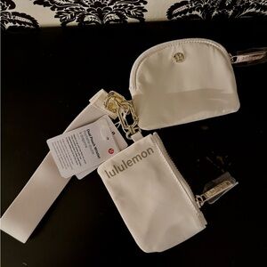Lululemon Cream Dual Pouch Wristlet